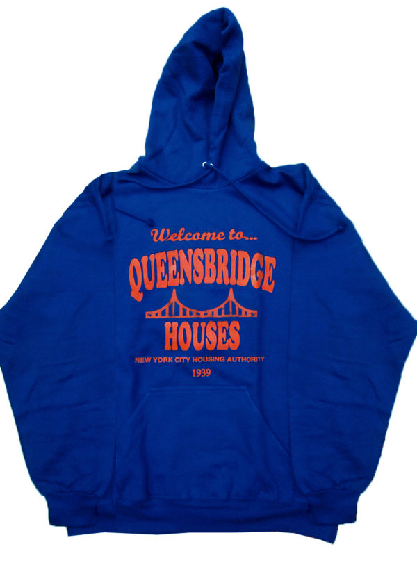 Welcome to Queensbridge Houses Distressed Hoody in Royal Blue